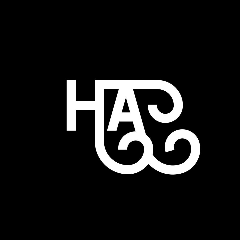HA letter logo design on black background. HA creative initials letter logo concept. ha letter design. HA white letter design on black background. H A, h a logo vector