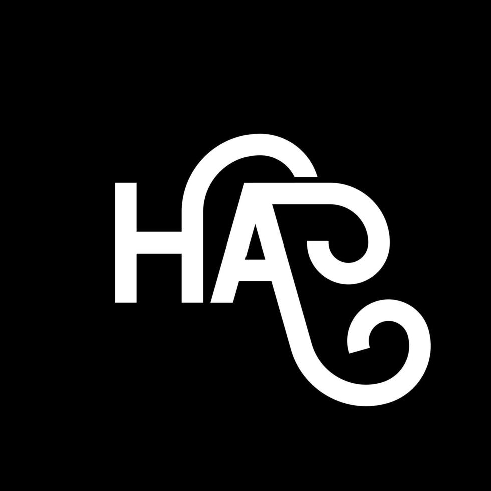 HA letter logo design on black background. HA creative initials letter logo concept. ha letter design. HA white letter design on black background. H A, h a logo vector