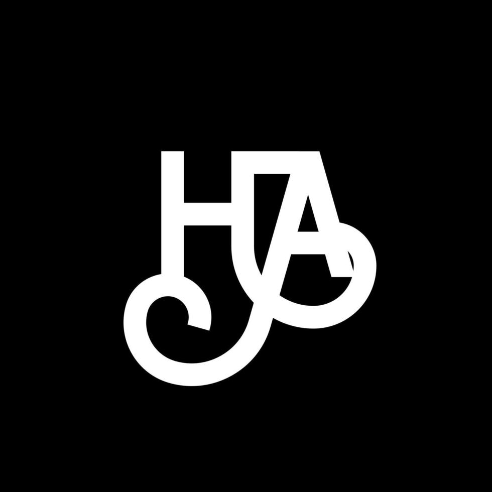 HA letter logo design on black background. HA creative initials letter logo concept. ha letter design. HA white letter design on black background. H A, h a logo vector