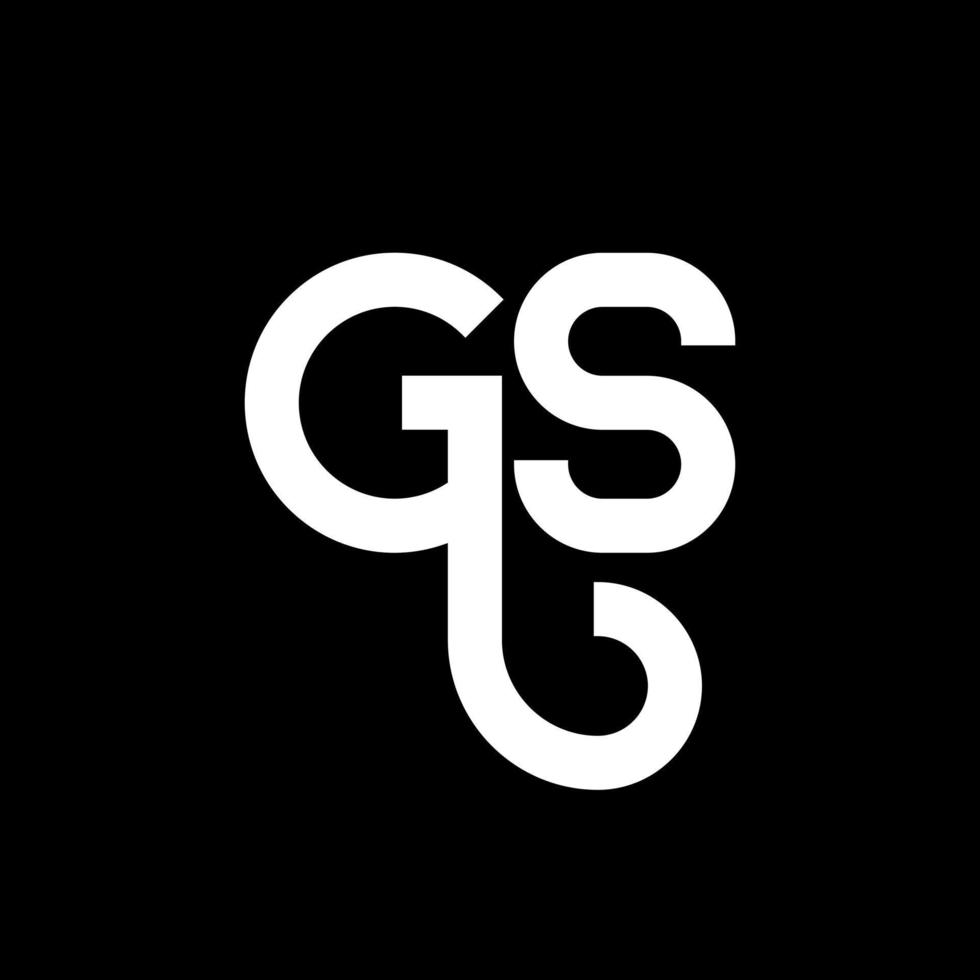 diseño de logotipo de letra gs sobre fondo negro. concepto de logotipo de letra de iniciales creativas gs. vaya diseño de letras. gs diseño de letras blancas sobre fondo negro. gs, logotipo de gs vector