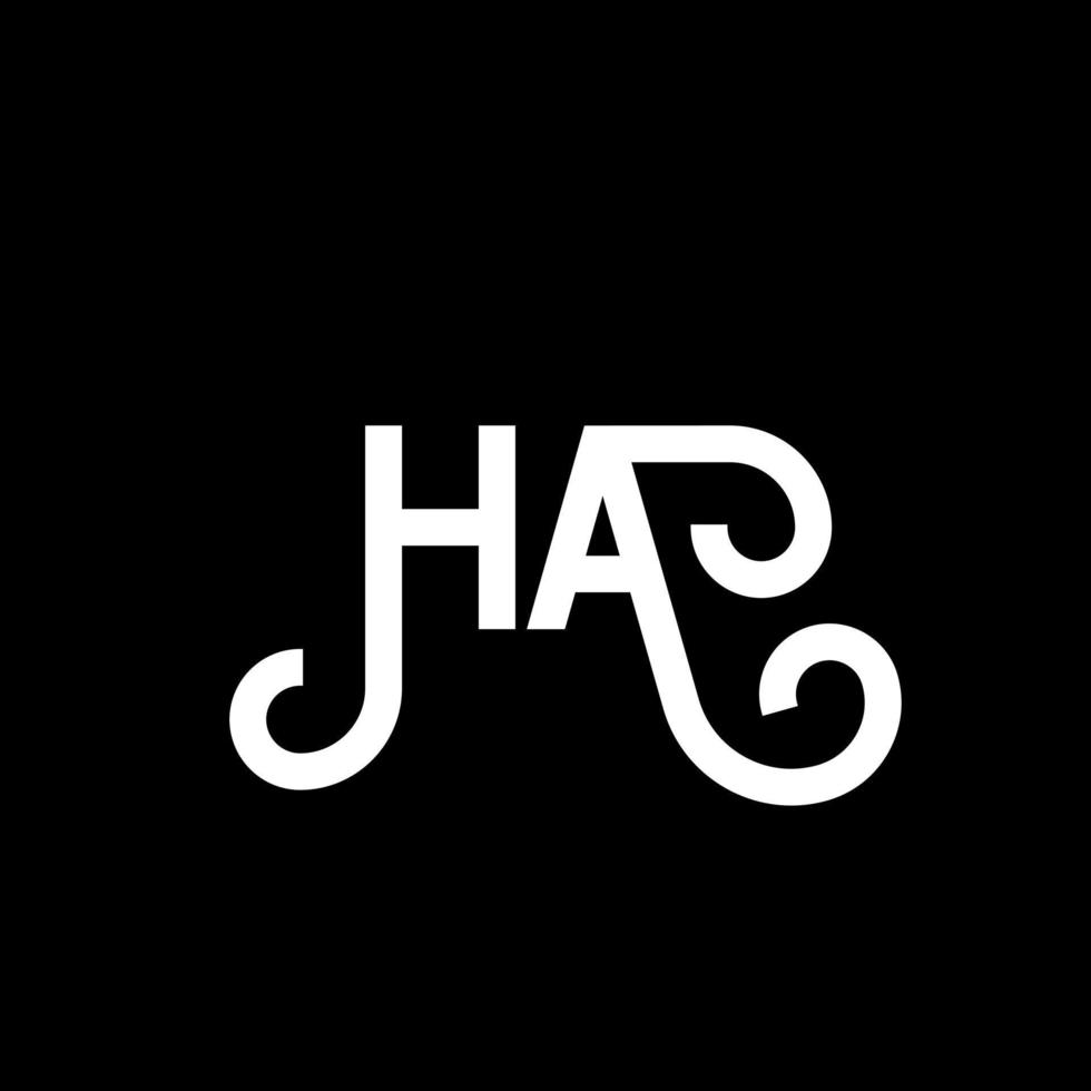 HA letter logo design on black background. HA creative initials letter logo concept. ha letter design. HA white letter design on black background. H A, h a logo vector