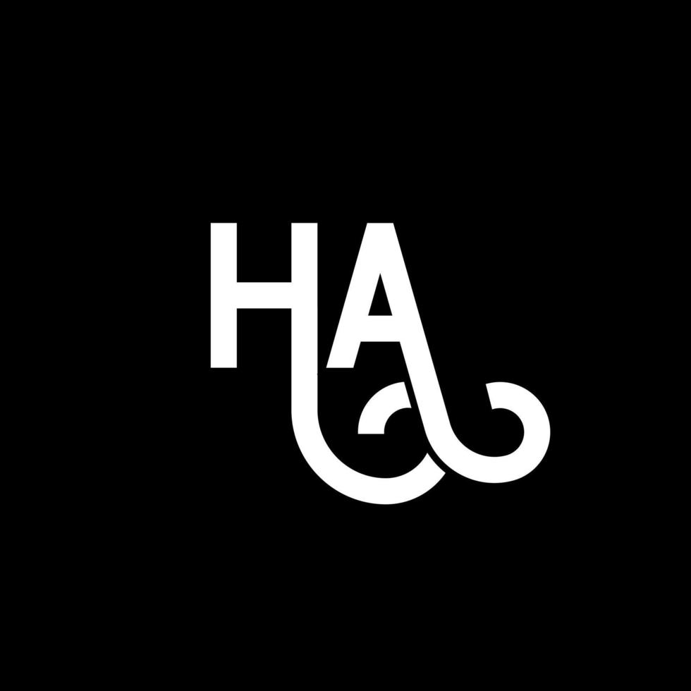 HA letter logo design on black background. HA creative initials letter logo concept. ha letter design. HA white letter design on black background. H A, h a logo vector