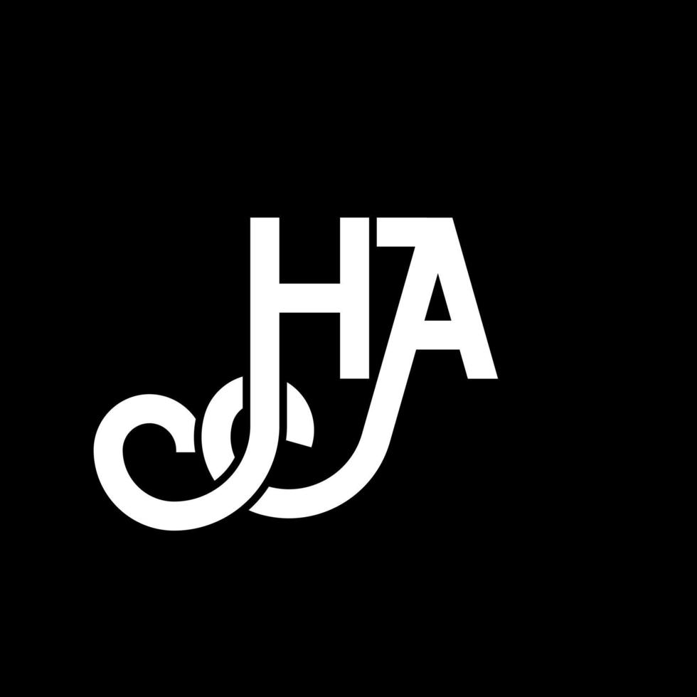 HA letter logo design on black background. HA creative initials letter logo concept. ha letter design. HA white letter design on black background. H A, h a logo vector