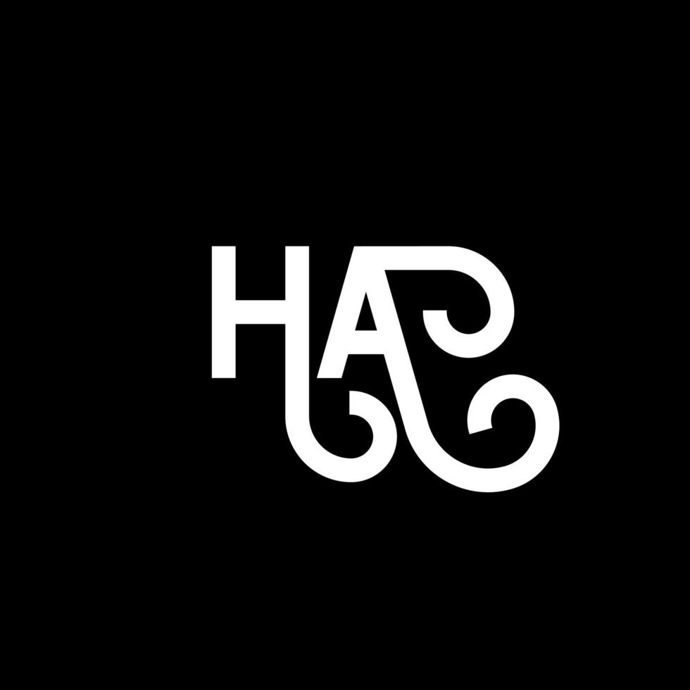 HA letter logo design on black background. HA creative initials letter logo concept. ha letter design. HA white letter design on black background. H A, h a logo vector