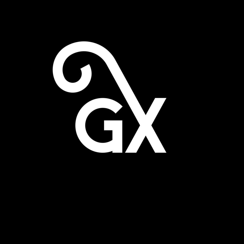 GX letter logo design on black background. GX creative initials letter logo concept. gx letter design. GX white letter design on black background. G X, g x logo vector