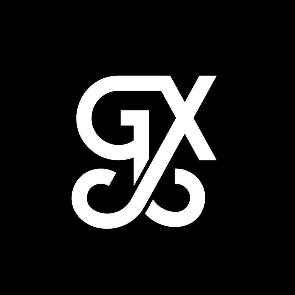 GX letter logo design on black background. GX creative initials letter logo concept. gx letter design. GX white letter design on black background. G X, g x logo vector