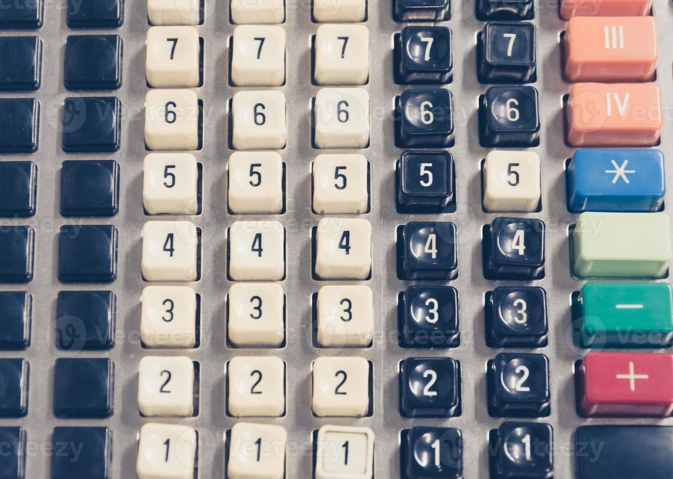 Keys on a vintage adding machine or till photo