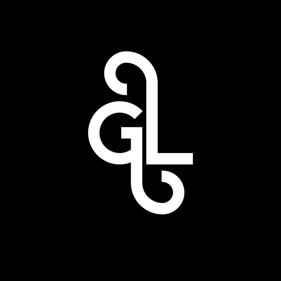 diseño de logotipo de letra gl sobre fondo negro. concepto de logotipo de letra de iniciales creativas gl. diseño de letras gl. gl diseño de letras blancas sobre fondo negro. gl, logotipo de gl vector