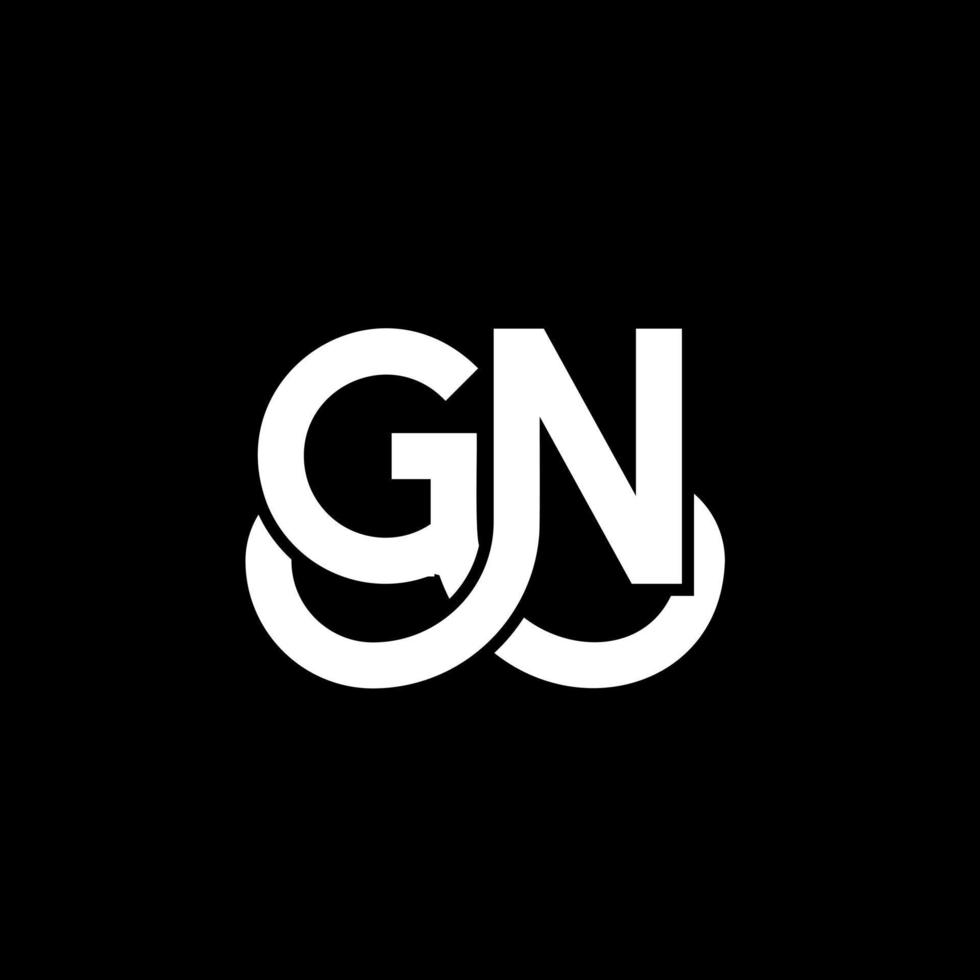 diseño de logotipo de letra gn sobre fondo negro. concepto de logotipo de letra de iniciales creativas gn. diseño de letra gn. gn diseño de letra blanca sobre fondo negro. gn, logotipo de gn vector