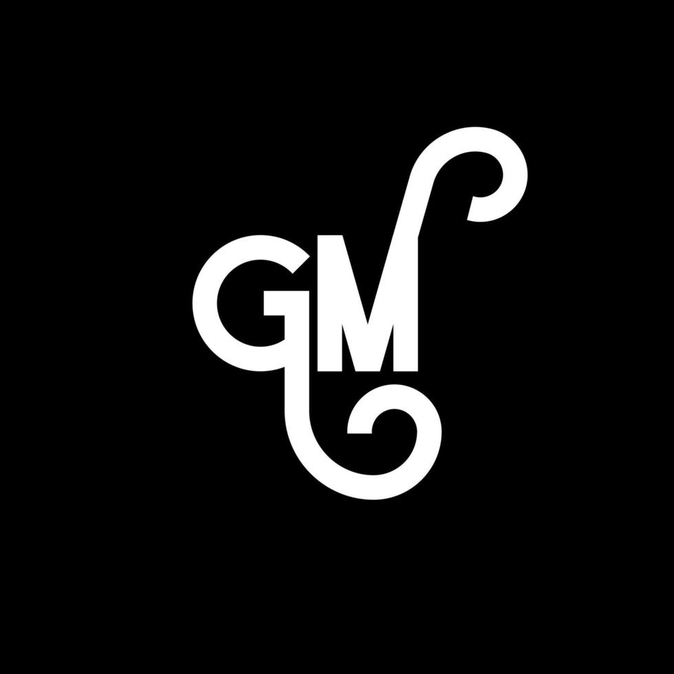 GM letter logo design on black background. GM creative initials letter logo concept. gm letter design. GM white letter design on black background. G M, g m logo vector