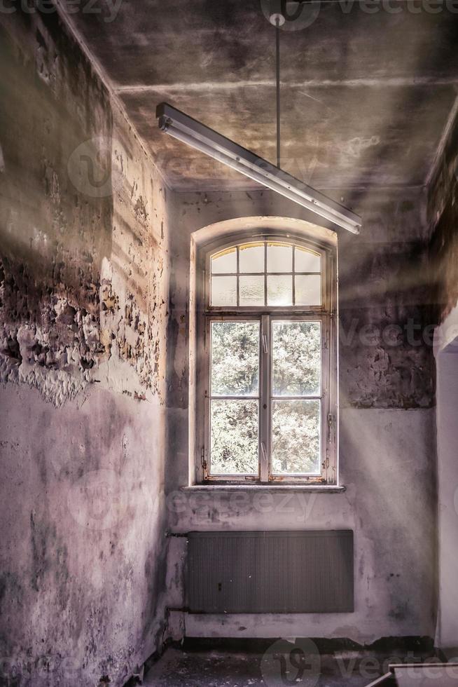 abandoned old house with sunlight photo