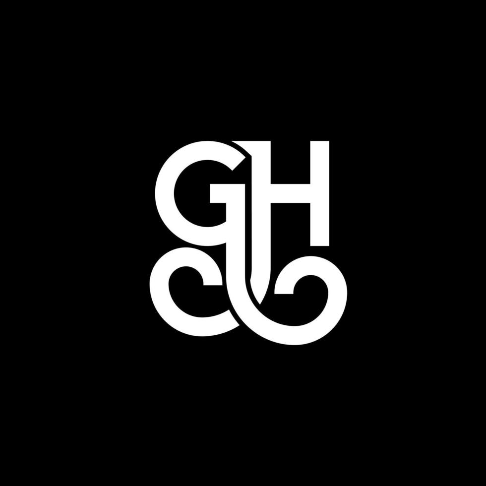 GH letter logo design on black background. GH creative initials letter logo concept. gh letter design. GH white letter design on black background. G H, g h logo vector