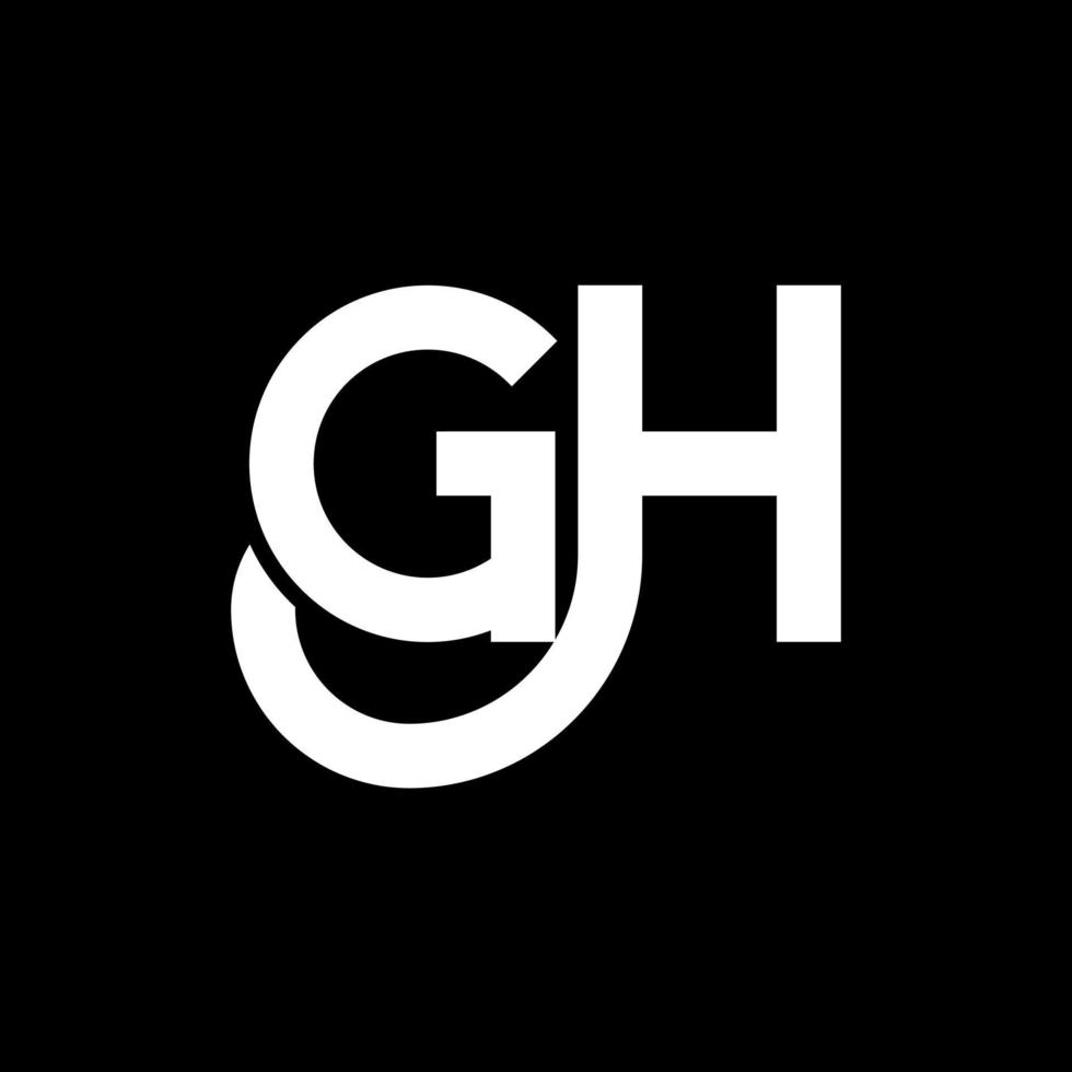 GH letter logo design on black background. GH creative initials letter logo concept. gh letter design. GH white letter design on black background. G H, g h logo vector