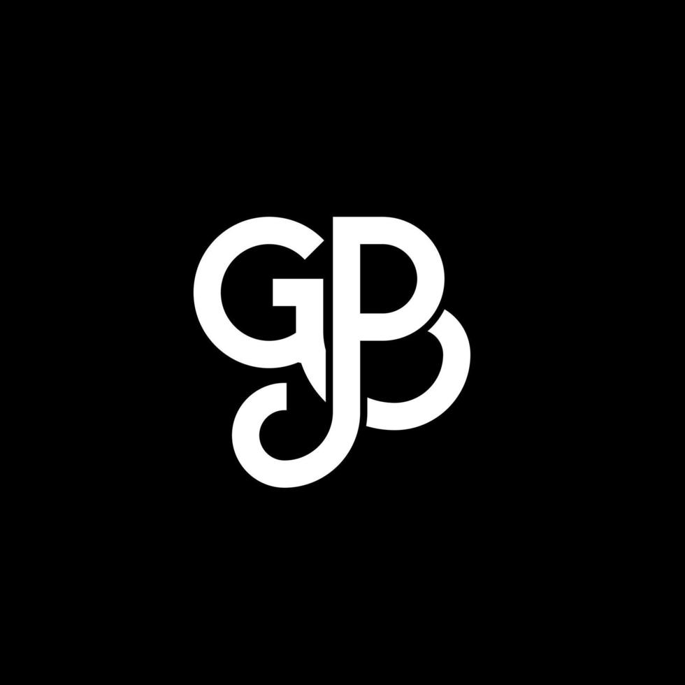 GP letter logo design on black background. GP creative initials letter logo concept. gp letter design. GP white letter design on black background. G P, g p logo vector