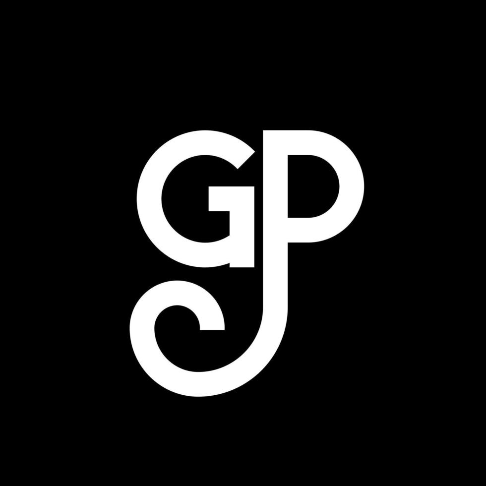 GP letter logo design on black background. GP creative initials letter logo concept. gp letter design. GP white letter design on black background. G P, g p logo vector