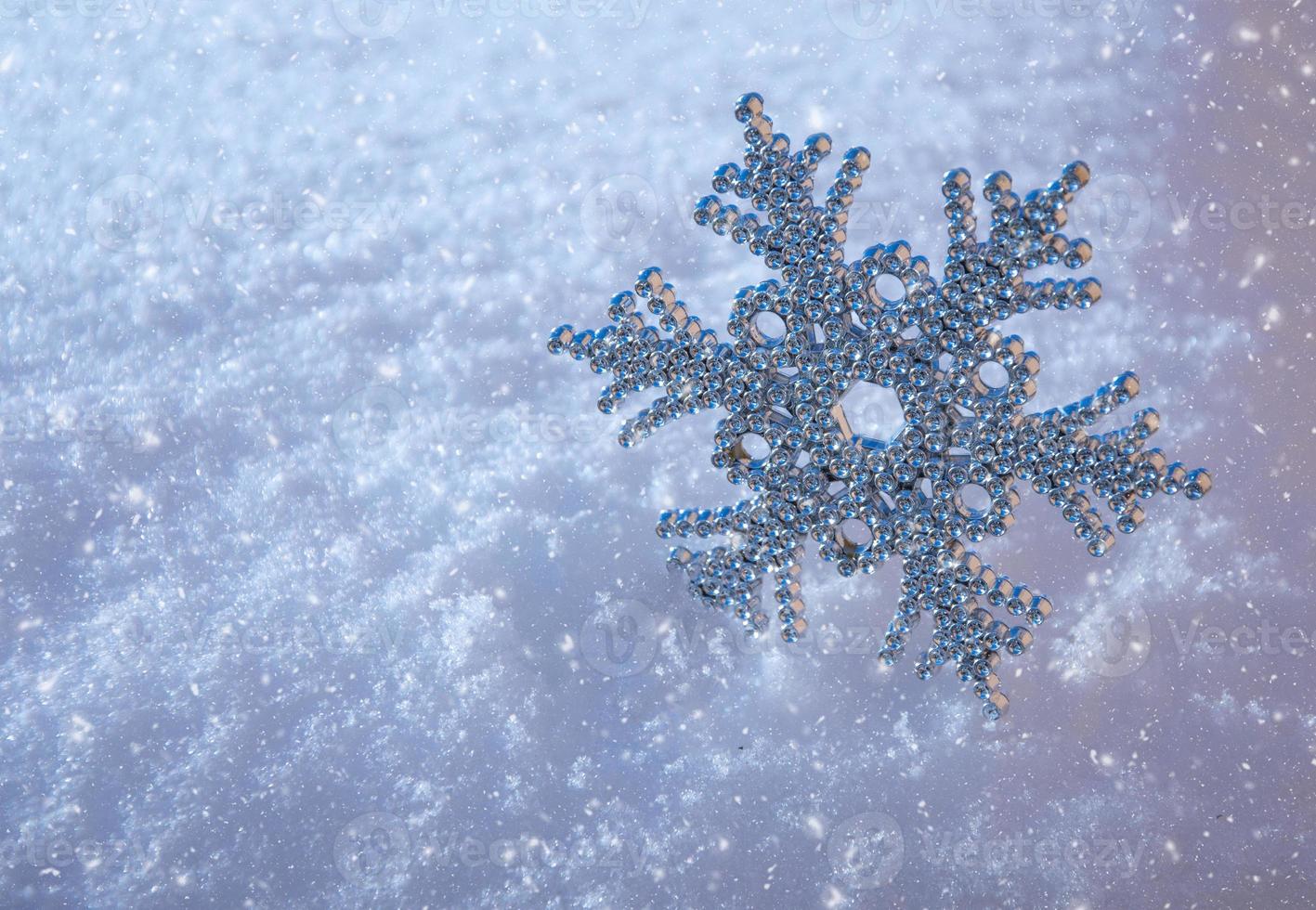 artificial snowflake in winter photo