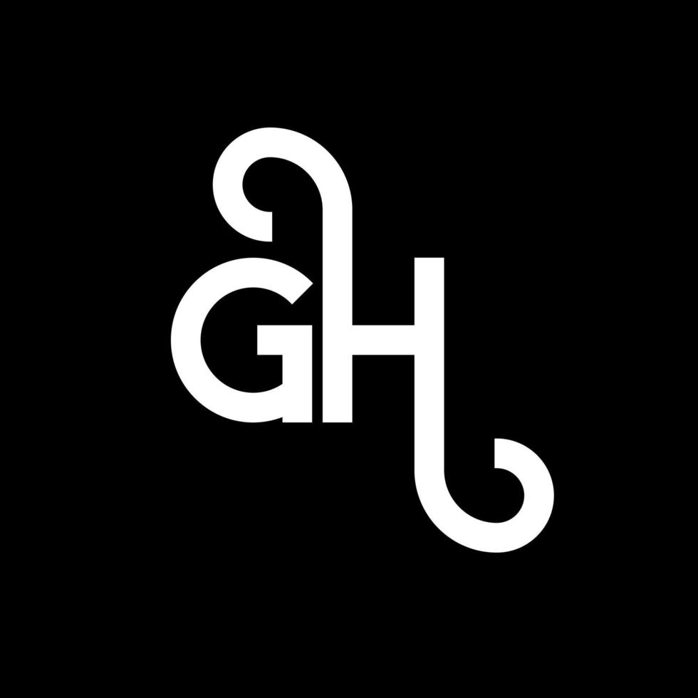 GH letter logo design on black background. GH creative initials letter logo concept. gh letter design. GH white letter design on black background. G H, g h logo vector