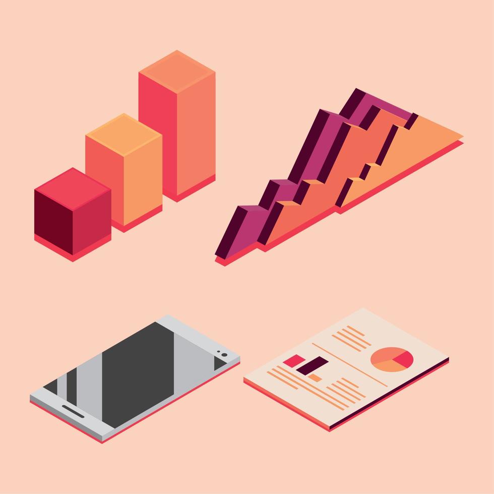 isometric icons investment vector