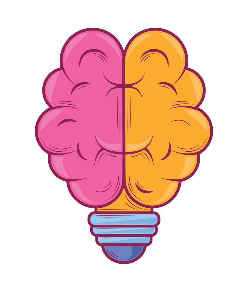 brain shape bulb vector