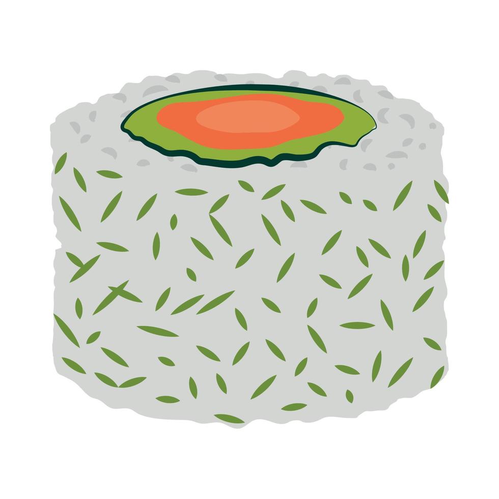 sushi arroz y aguacate vector