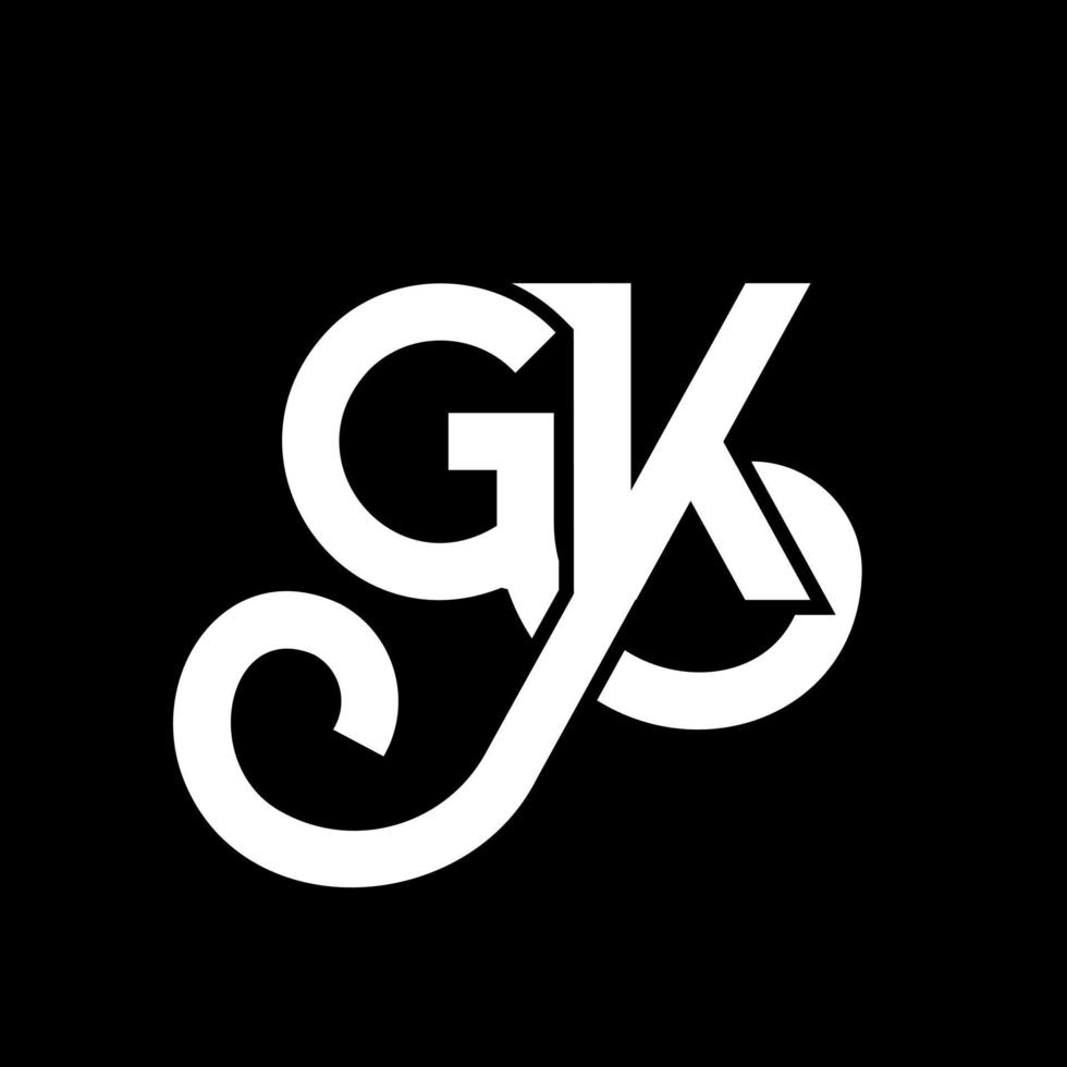 GK letter logo design on black background. GK creative initials letter logo concept. gk letter design. GK white letter design on black background. G K, g k logo vector