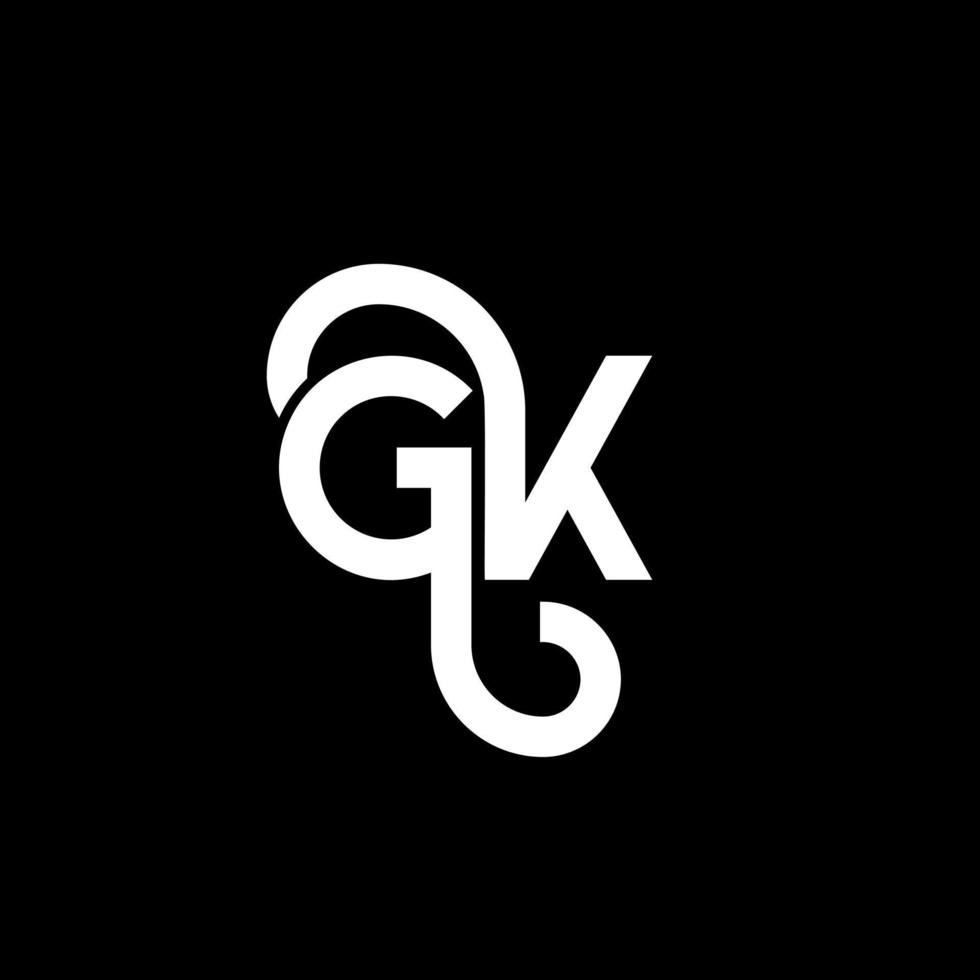 GK letter logo design on black background. GK creative initials letter logo concept. gk letter design. GK white letter design on black background. G K, g k logo vector