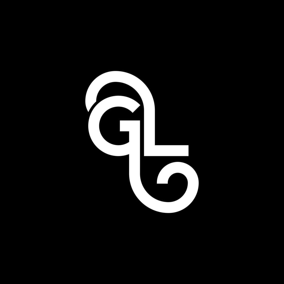 diseño de logotipo de letra gl sobre fondo negro. concepto de logotipo de letra de iniciales creativas gl. diseño de letras gl. gl diseño de letras blancas sobre fondo negro. gl, logotipo de gl vector