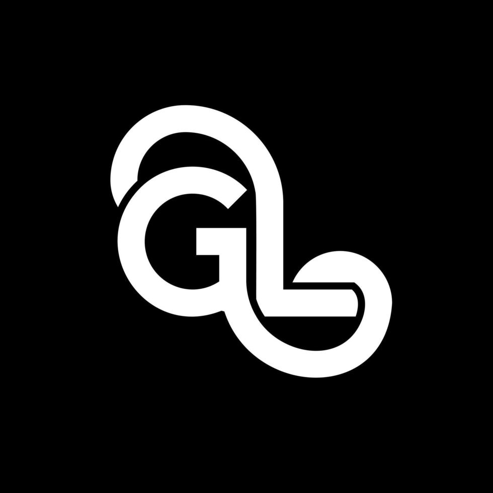 diseño de logotipo de letra gl sobre fondo negro. concepto de logotipo de letra de iniciales creativas gl. diseño de letras gl. gl diseño de letras blancas sobre fondo negro. gl, logotipo de gl vector