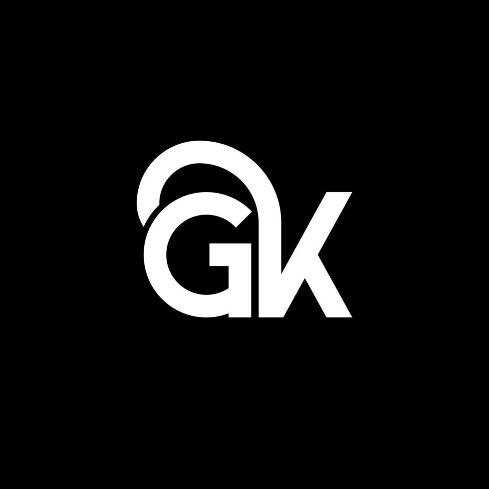 GK letter logo design on black background. GK creative initials letter logo concept. gk letter design. GK white letter design on black background. G K, g k logo vector