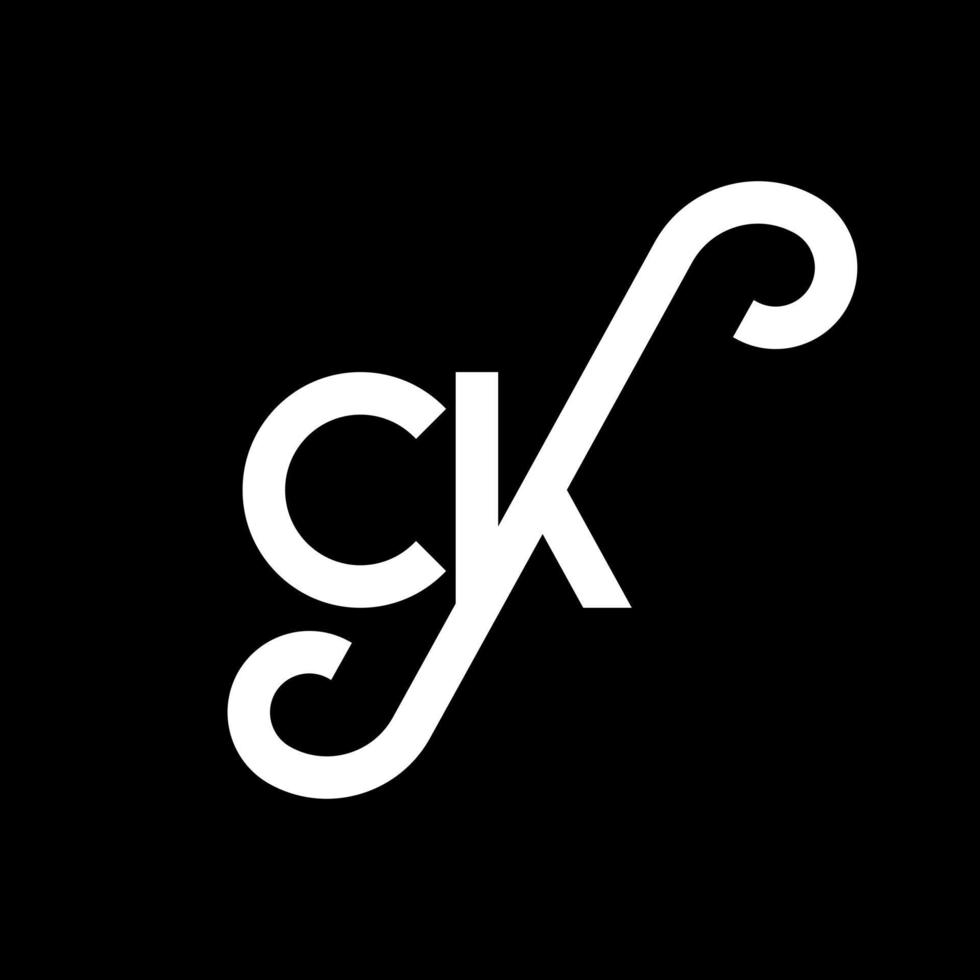 CK letter logo design on black background. CK creative initials letter logo concept. ck letter design. CK white letter design on black background. C K, c k logo vector