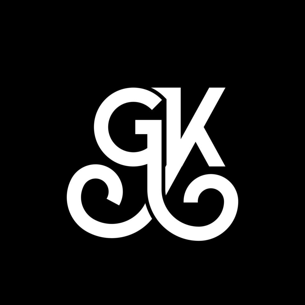 GK letter logo design on black background. GK creative initials letter logo concept. gk letter design. GK white letter design on black background. G K, g k logo vector