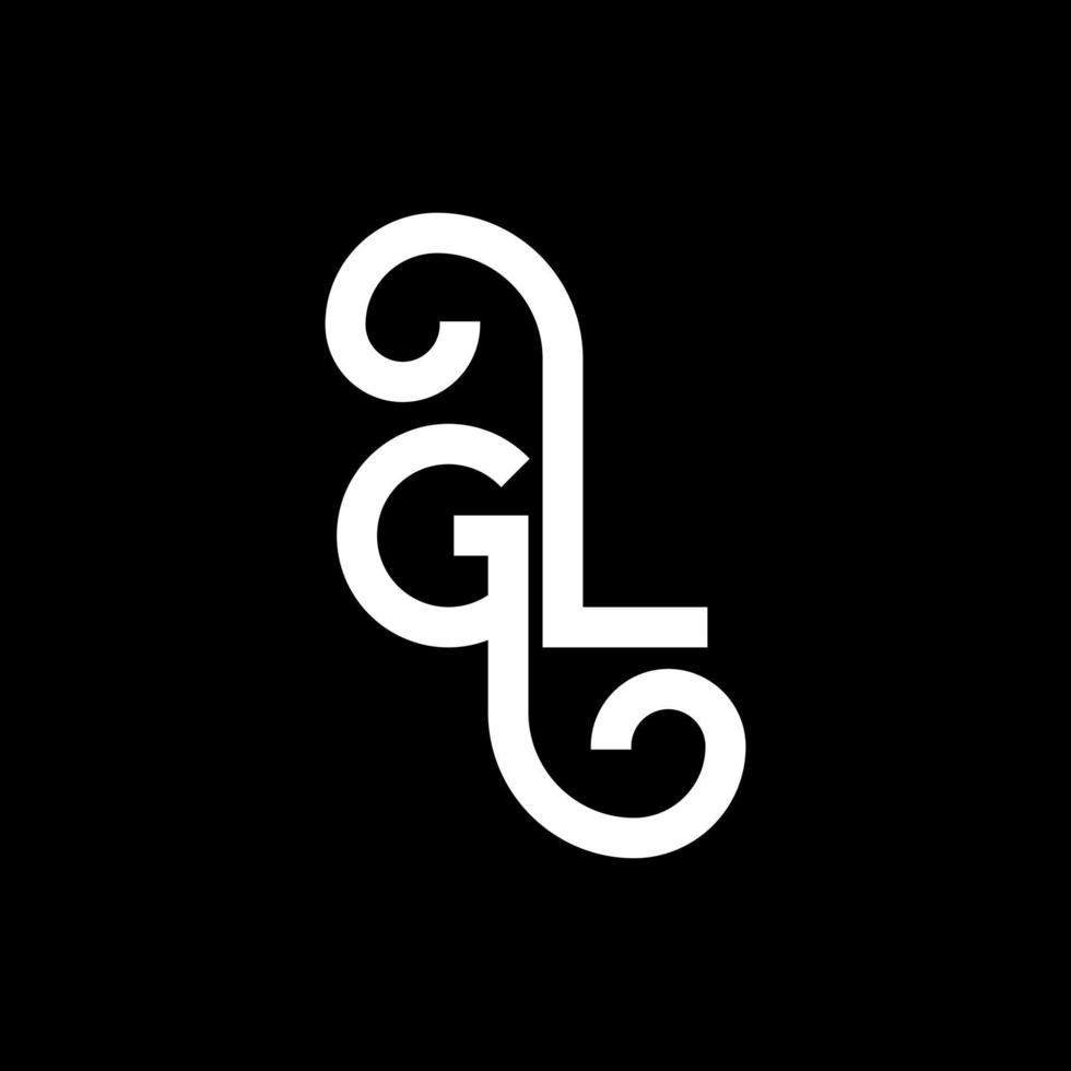 diseño de logotipo de letra gl sobre fondo negro. concepto de logotipo de letra de iniciales creativas gl. diseño de letras gl. gl diseño de letras blancas sobre fondo negro. gl, logotipo de gl vector