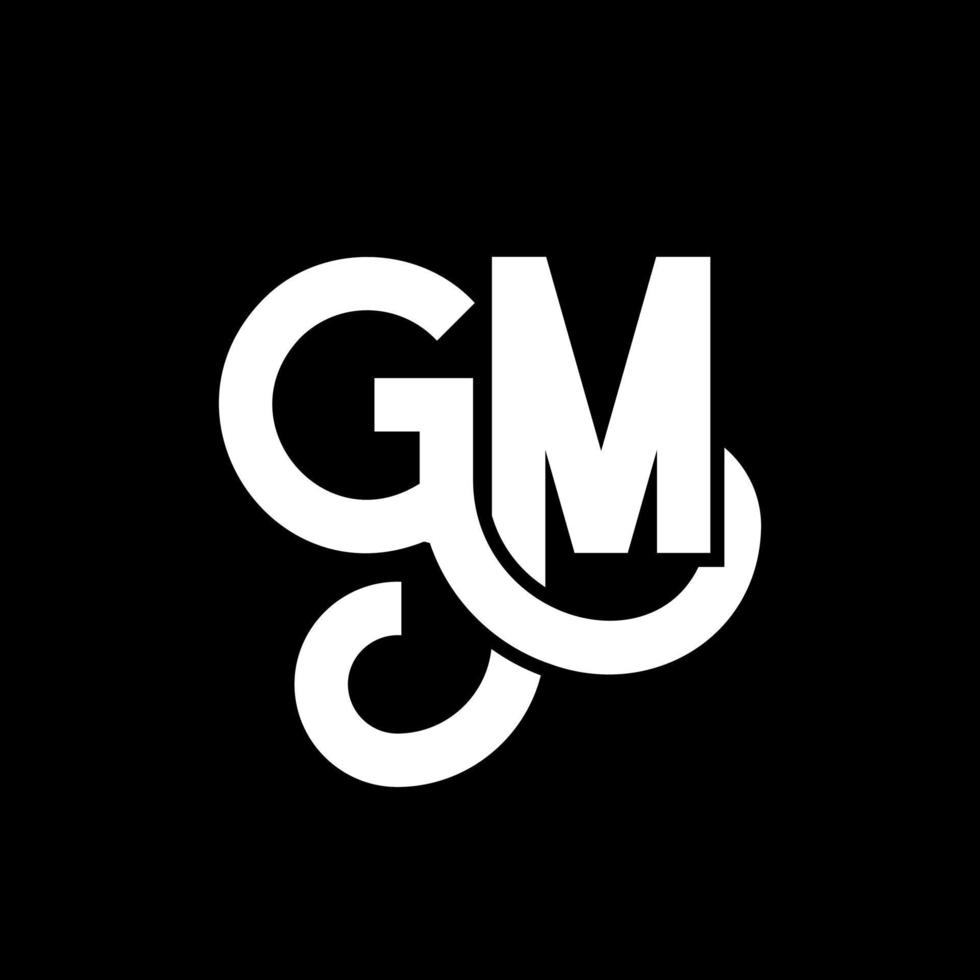 GM letter logo design on black background. GM creative initials letter logo  concept. gm letter design. GM white letter design on black background. G M, g  m logo 10466887 Vector Art at Vecteezy