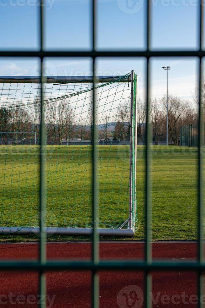 Soccer field with goals photo