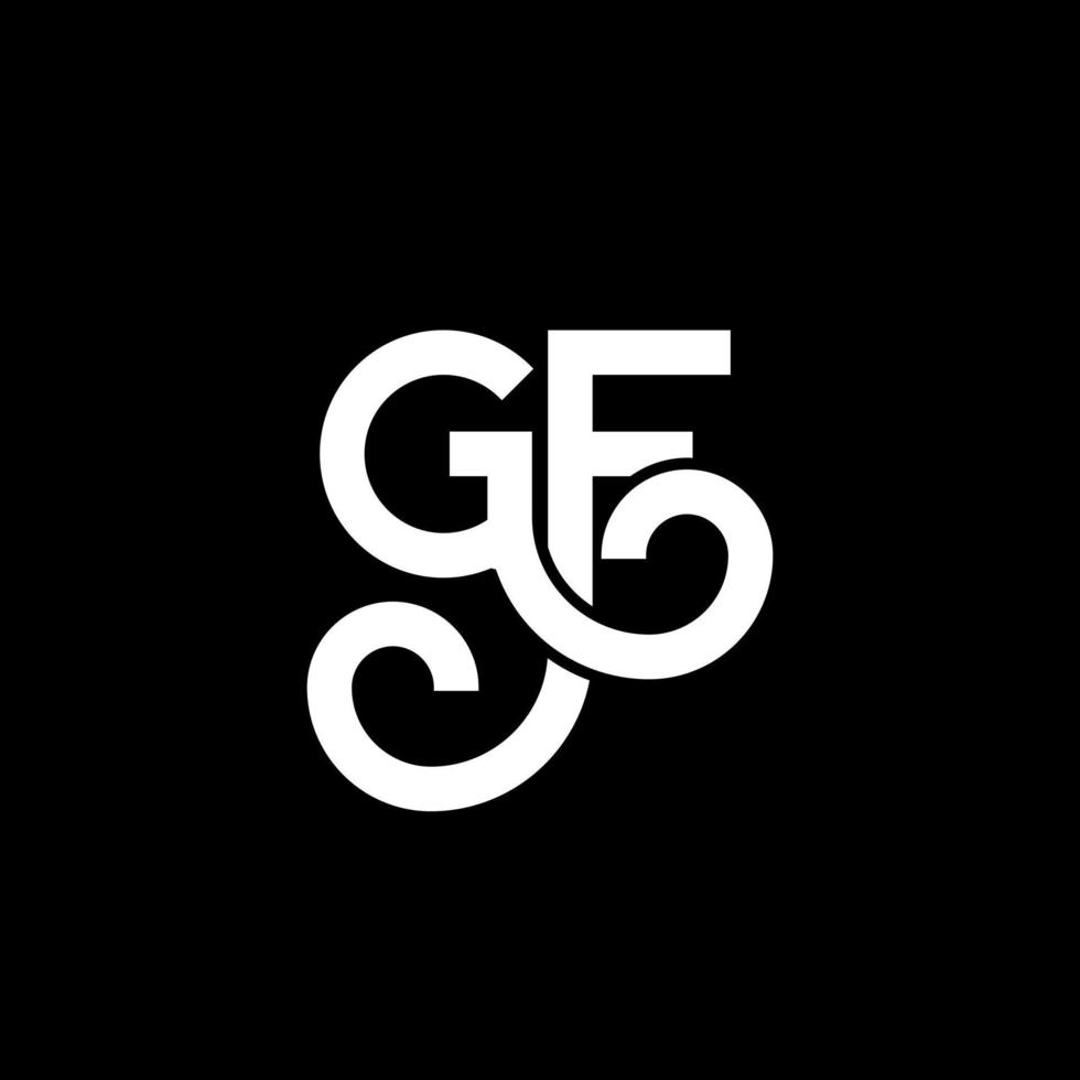 diseño de logotipo de letra gf sobre fondo negro. concepto de logotipo de letra de iniciales creativas gf. diseño de carta gf. gf diseño de letras blancas sobre fondo negro. gf, logotipo de gf vector