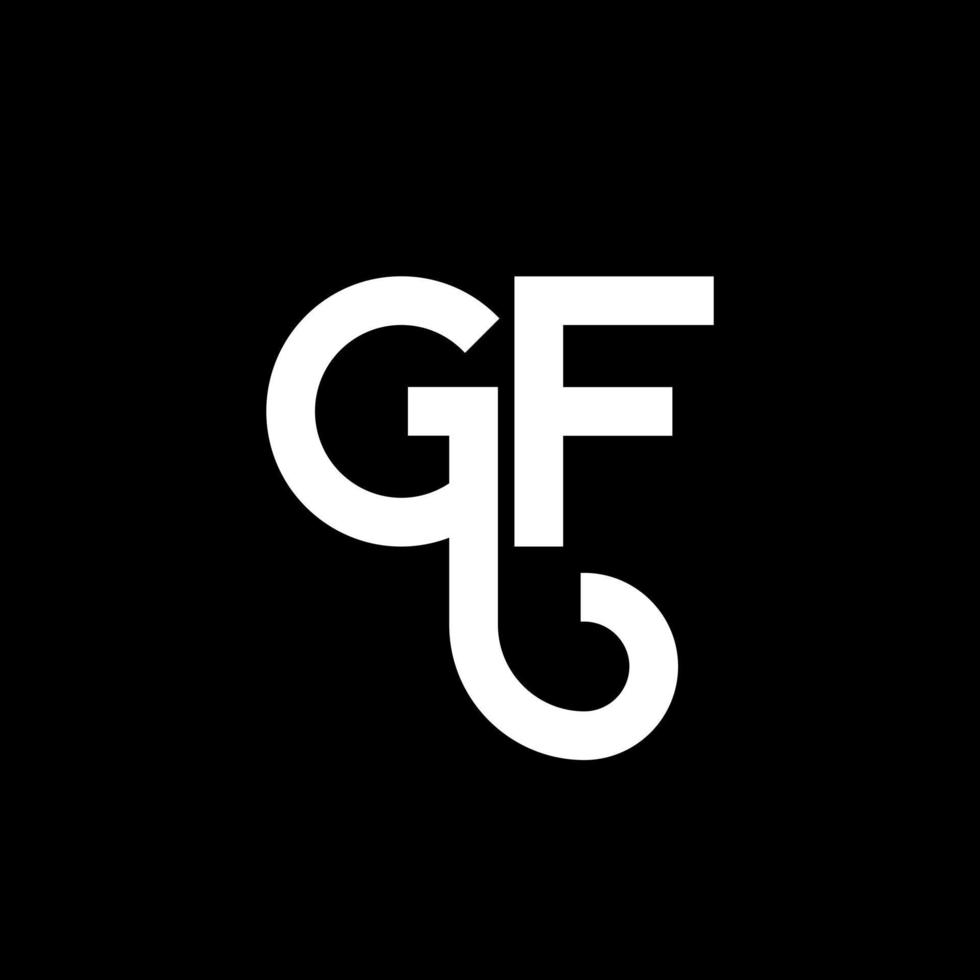 diseño de logotipo de letra gf sobre fondo negro. concepto de logotipo de letra de iniciales creativas gf. diseño de carta gf. gf diseño de letras blancas sobre fondo negro. gf, logotipo de gf vector