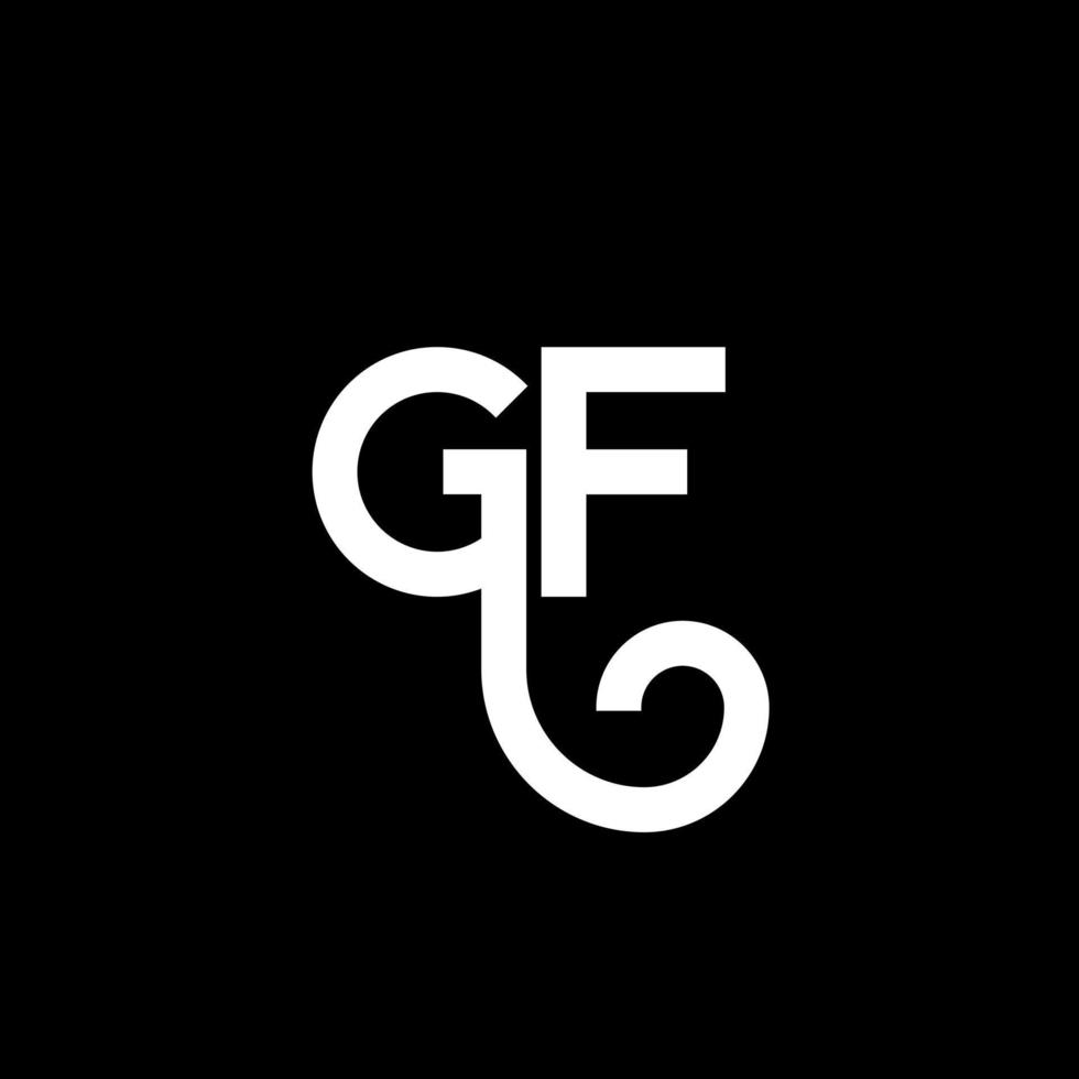 diseño de logotipo de letra gf sobre fondo negro. concepto de logotipo de letra de iniciales creativas gf. diseño de carta gf. gf diseño de letras blancas sobre fondo negro. gf, logotipo de gf vector