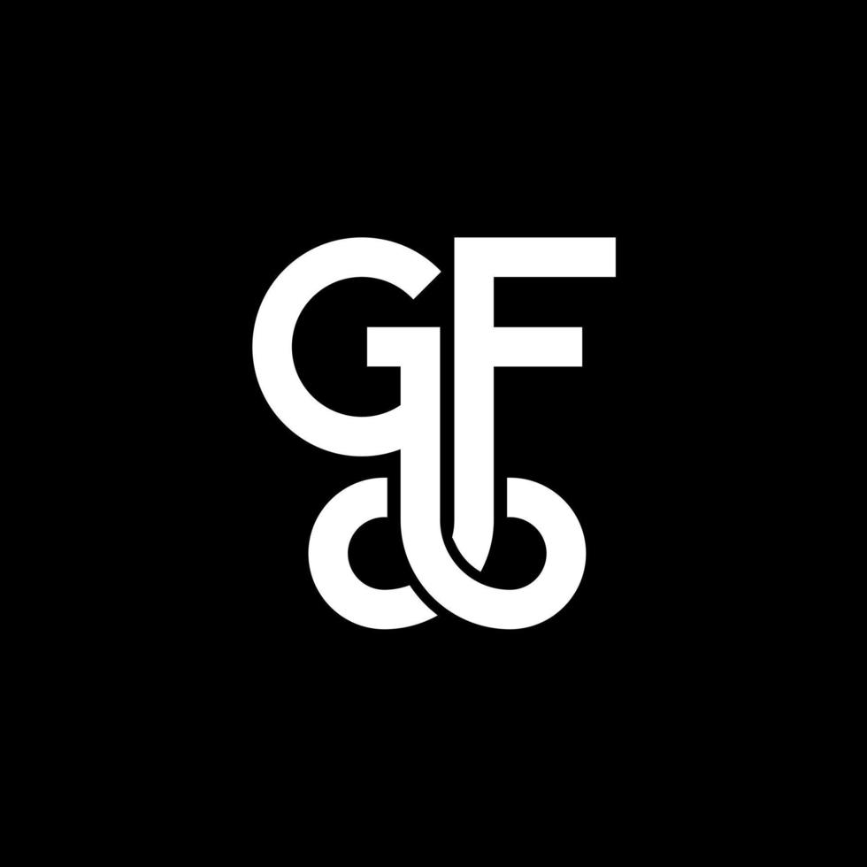 diseño de logotipo de letra gf sobre fondo negro. concepto de logotipo de letra de iniciales creativas gf. diseño de carta gf. gf diseño de letras blancas sobre fondo negro. gf, logotipo de gf vector