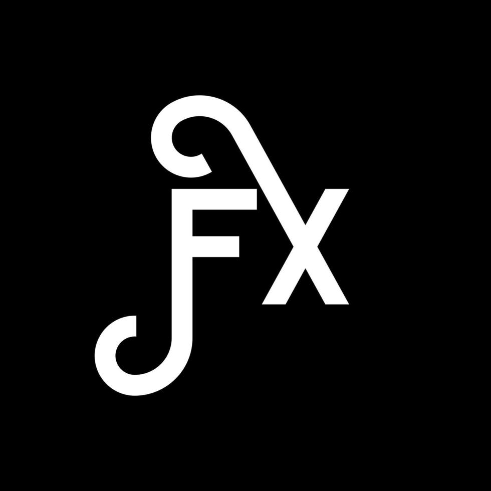 diseño del logotipo de la letra fx sobre fondo negro. concepto de logotipo de letra de iniciales creativas fx. diseño de letras fx. fx diseño de letras blancas sobre fondo negro. fx, logotipo de fx vector