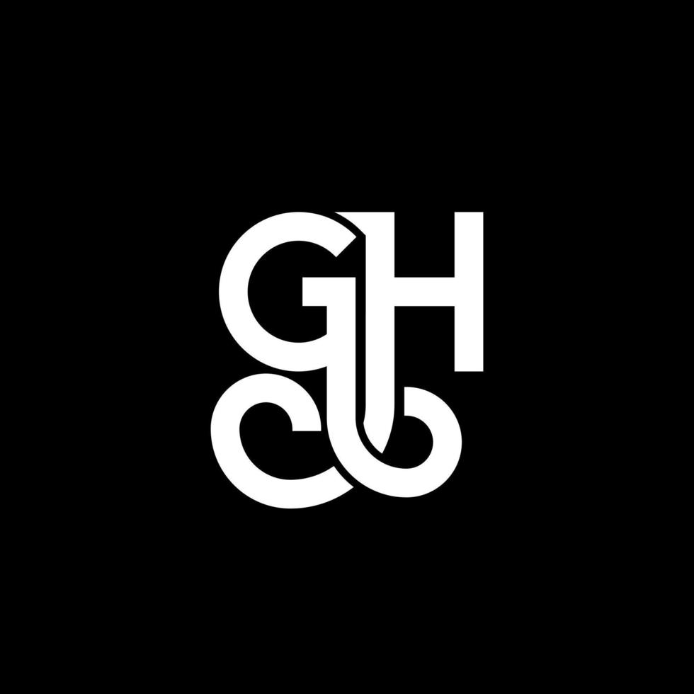 GH letter logo design on black background. GH creative initials letter logo concept. gh letter design. GH white letter design on black background. G H, g h logo vector