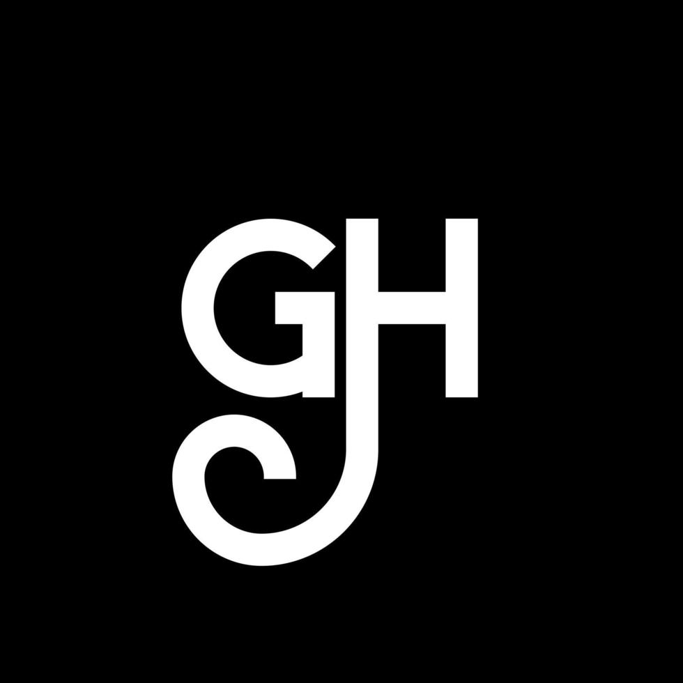 GH letter logo design on black background. GH creative initials letter logo concept. gh letter design. GH white letter design on black background. G H, g h logo vector