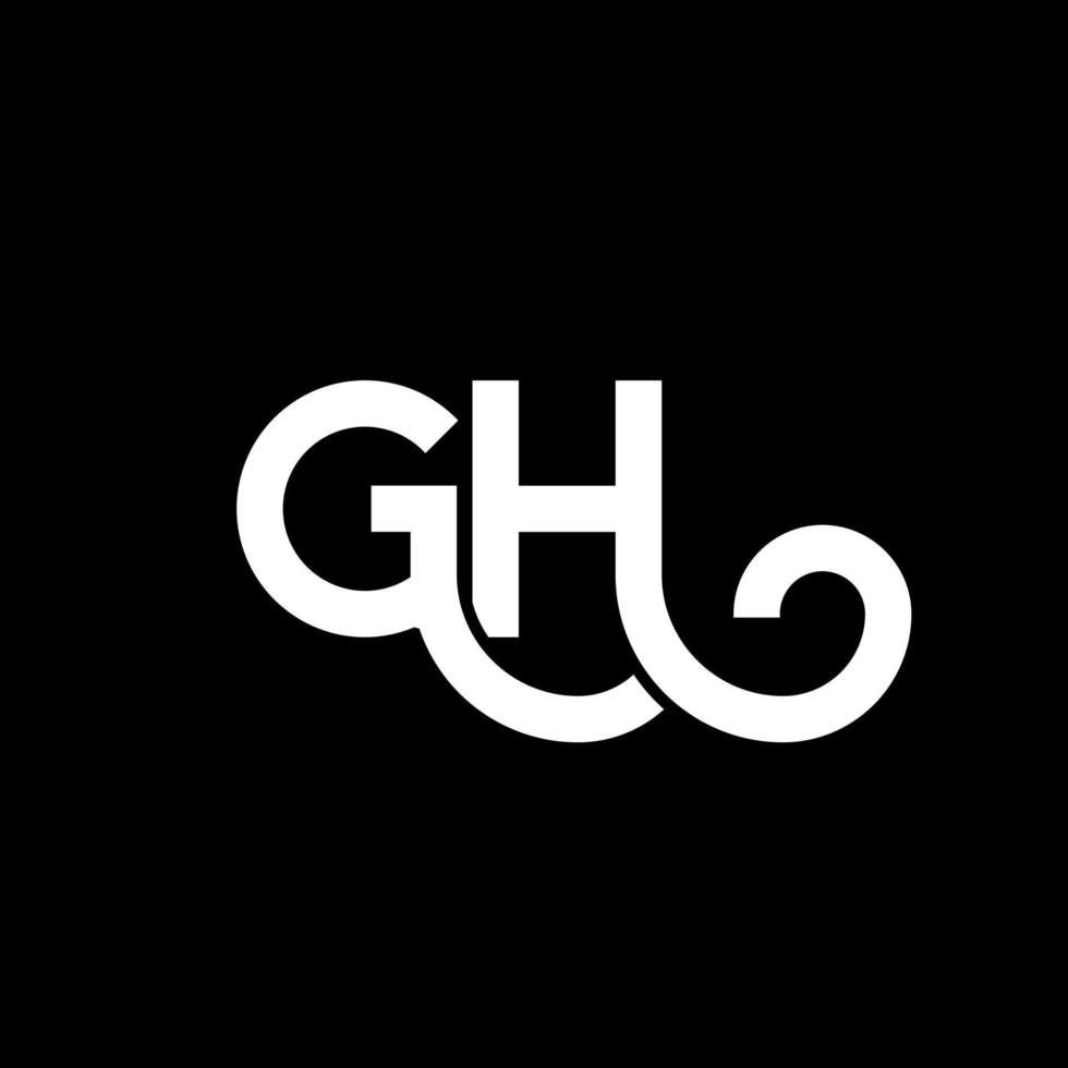 GH letter logo design on black background. GH creative initials letter logo concept. gh letter design. GH white letter design on black background. G H, g h logo vector