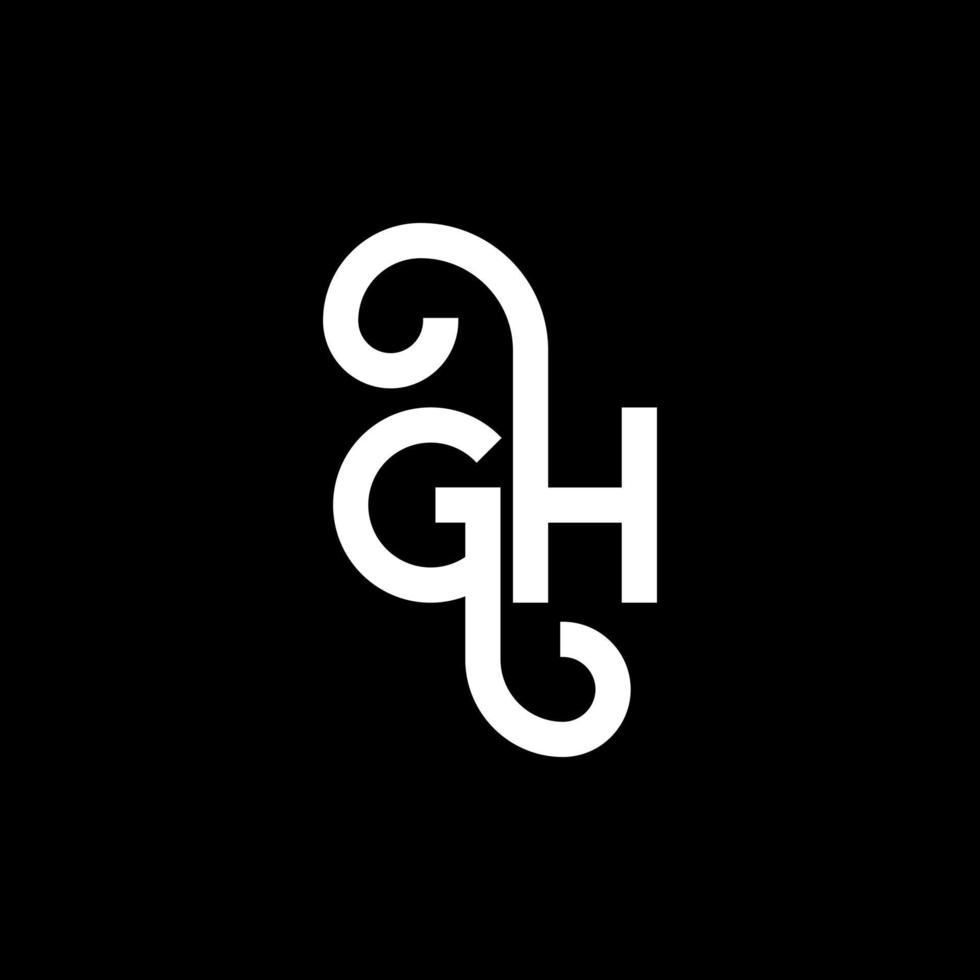 GH letter logo design on black background. GH creative initials letter logo concept. gh letter design. GH white letter design on black background. G H, g h logo vector