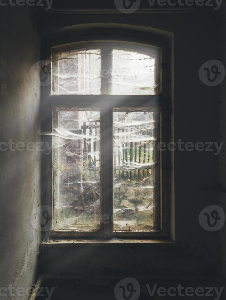 abandoned old house with sunlight photo