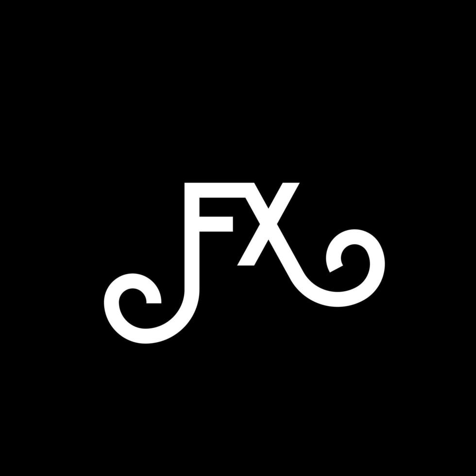 diseño del logotipo de la letra fx sobre fondo negro. concepto de logotipo de letra de iniciales creativas fx. diseño de letras fx. fx diseño de letras blancas sobre fondo negro. fx, logotipo de fx vector