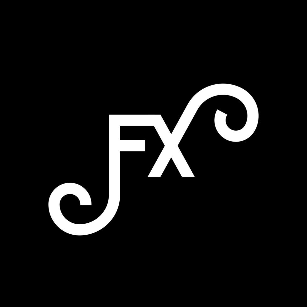 diseño del logotipo de la letra fx sobre fondo negro. concepto de logotipo de letra de iniciales creativas fx. diseño de letras fx. fx diseño de letras blancas sobre fondo negro. fx, logotipo de fx vector