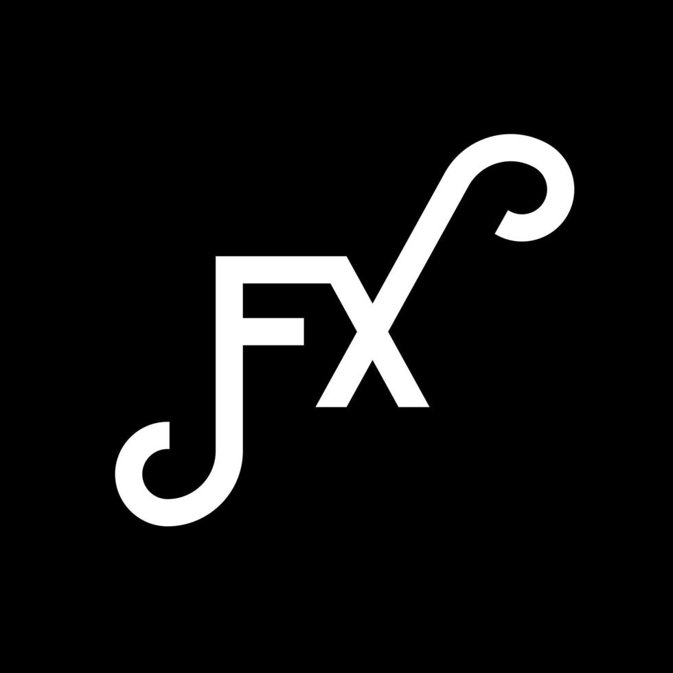 diseño del logotipo de la letra fx sobre fondo negro. concepto de logotipo de letra de iniciales creativas fx. diseño de letras fx. fx diseño de letras blancas sobre fondo negro. fx, logotipo de fx vector