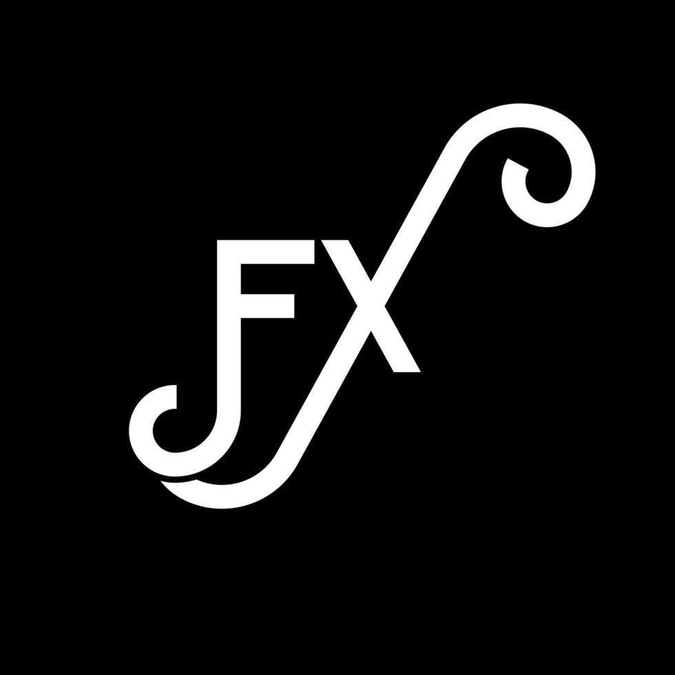 diseño del logotipo de la letra fx sobre fondo negro. concepto de logotipo de letra de iniciales creativas fx. diseño de letras fx. fx diseño de letras blancas sobre fondo negro. fx, logotipo de fx vector