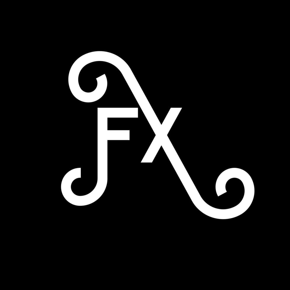 diseño del logotipo de la letra fx sobre fondo negro. concepto de logotipo de letra de iniciales creativas fx. diseño de letras fx. fx diseño de letras blancas sobre fondo negro. fx, logotipo de fx vector