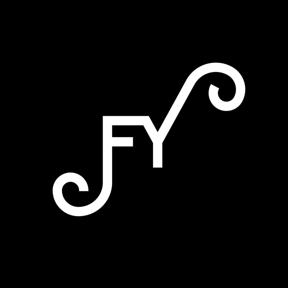 diseño de logotipo de letra fy sobre fondo negro. fy concepto creativo del logotipo de la letra de las iniciales. diseño de letras fy. fy diseño de letras blancas sobre fondo negro. fy, logotipo de fy vector